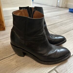 Frye Black Leather Ankle Booties